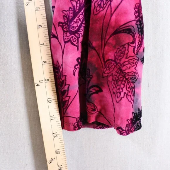 SAMI & JO Boho Burnout Tunic Top Plus Size 3X Pink Black Bell Sleeve Blouse - Picture 11 of 13